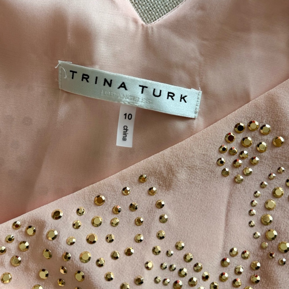Trina Turk Pink Cream Embellished Mini Dress - Picture 5 of 7
